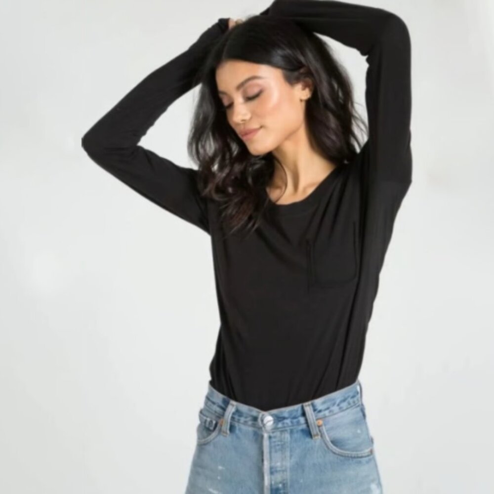 n:Philanthropy‎ Boot Long Sleeve Crewneck Bodysuit Black Size Medium